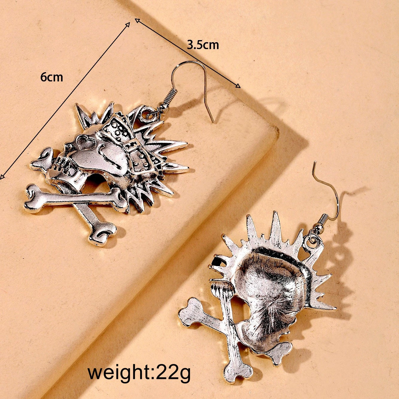 Wholesale Punk Skull Earrings Alloy Antique Gold  Nightclub Jewelry Accessory