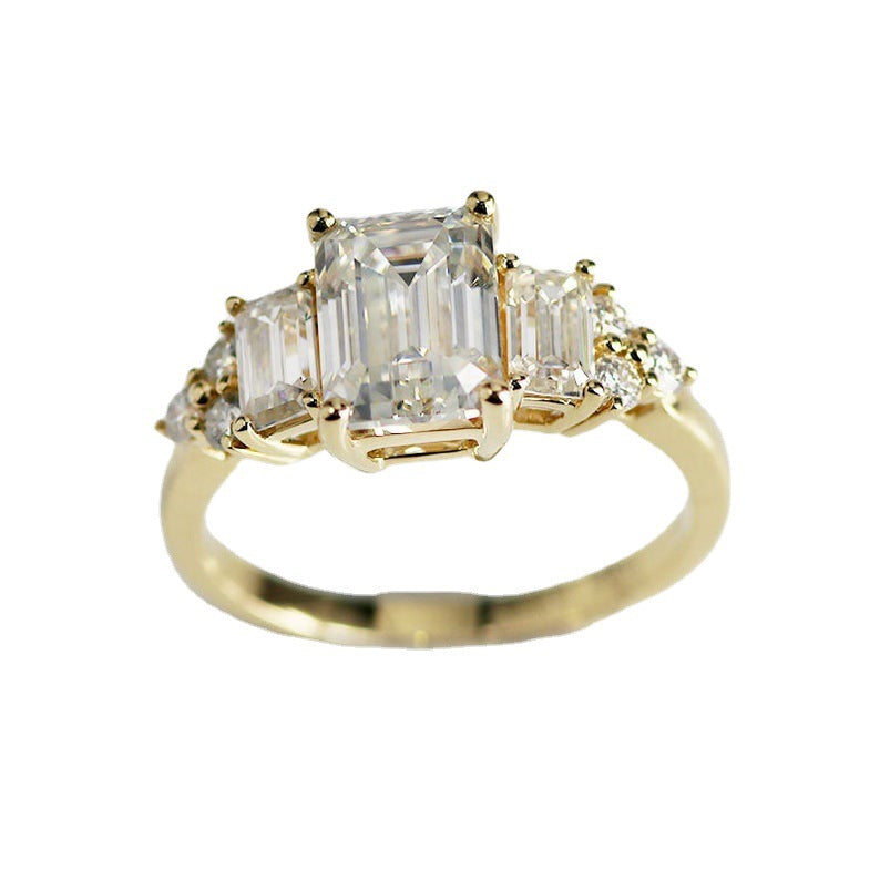 Wholesale White Crystal Zircon Temperament Ring Copper ACC-RS-ChenRui005