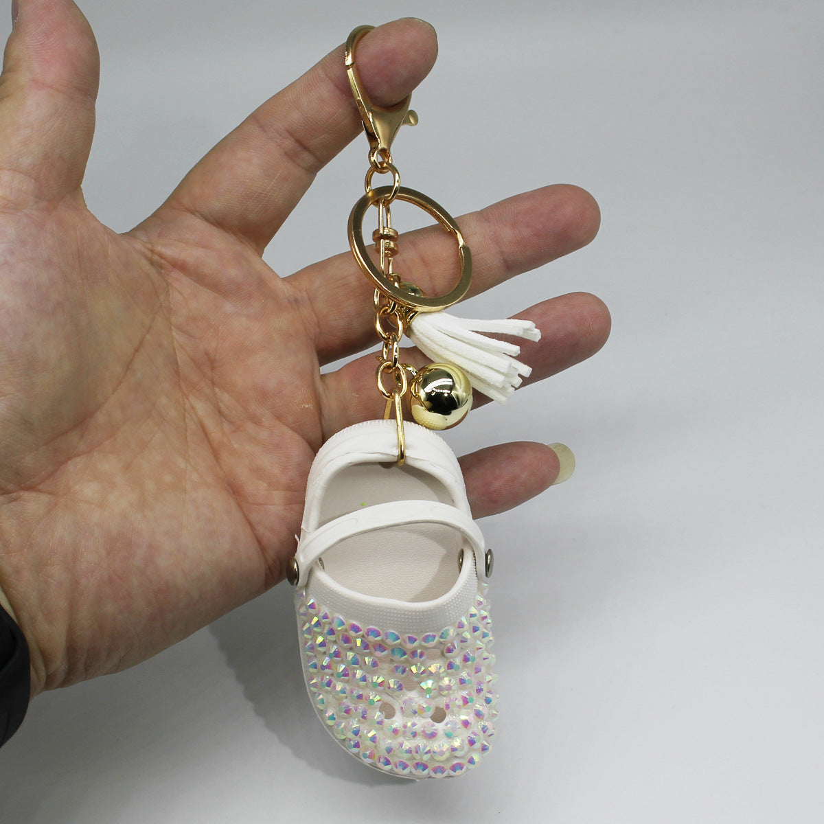 Wholesale Mini Clogs Pendant Colored Diamond Keychain