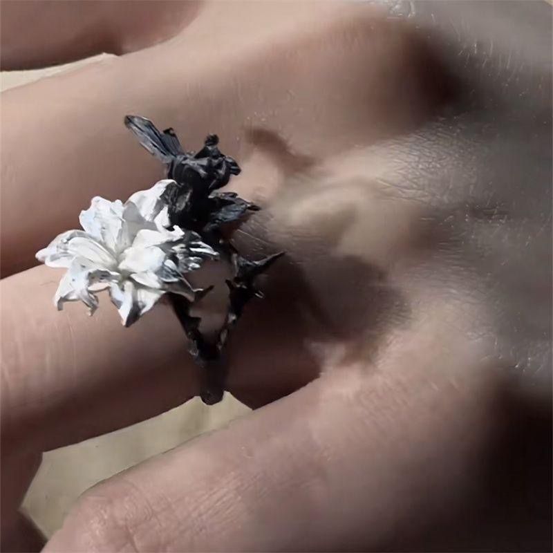 Wholesale  Black and White Mandala Bipolar Affective Disorder Ring