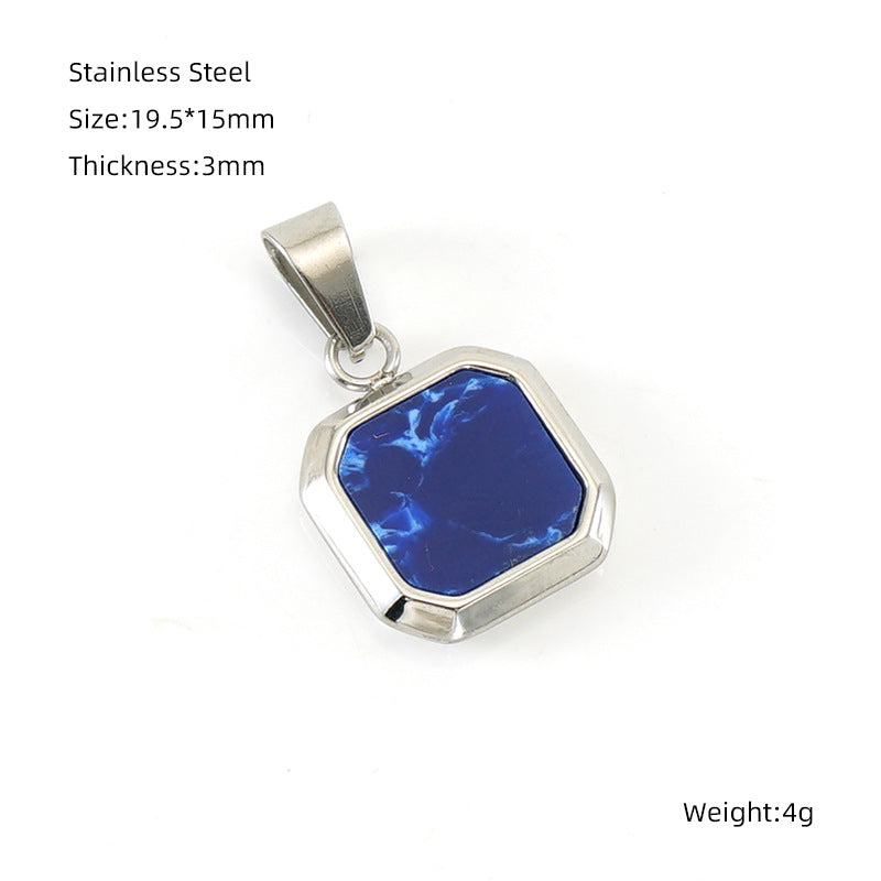 Wholesale Cross-border European and American stainless steel geometric square pendant niche design sense light luxury old money style titanium steel High sense jewelry