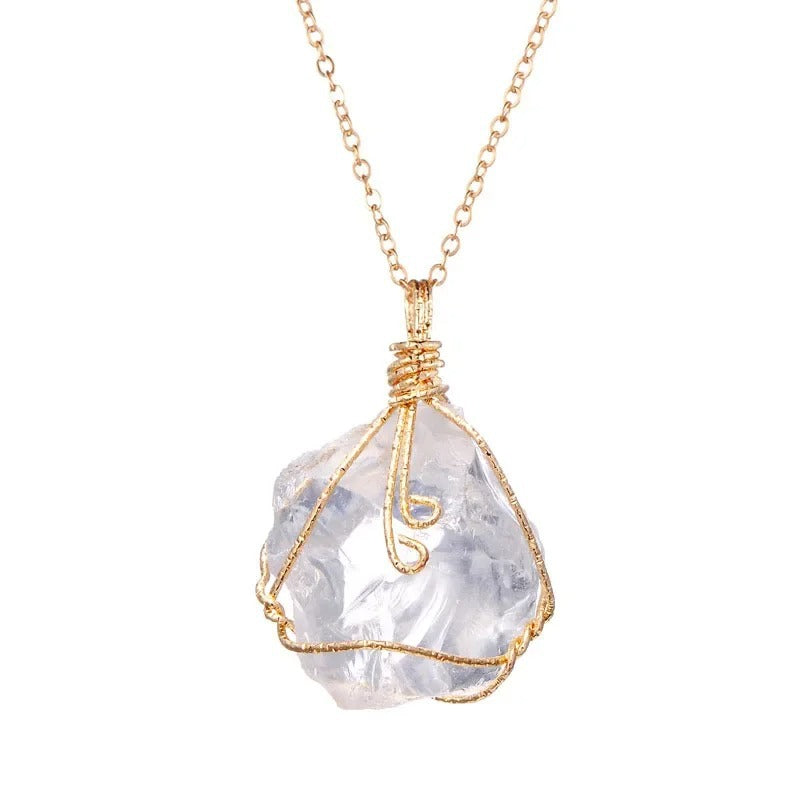 Wholesale Rainbow Tiger Eye Crystal Pendant Necklace Handmade Jewelry Accessory Gift