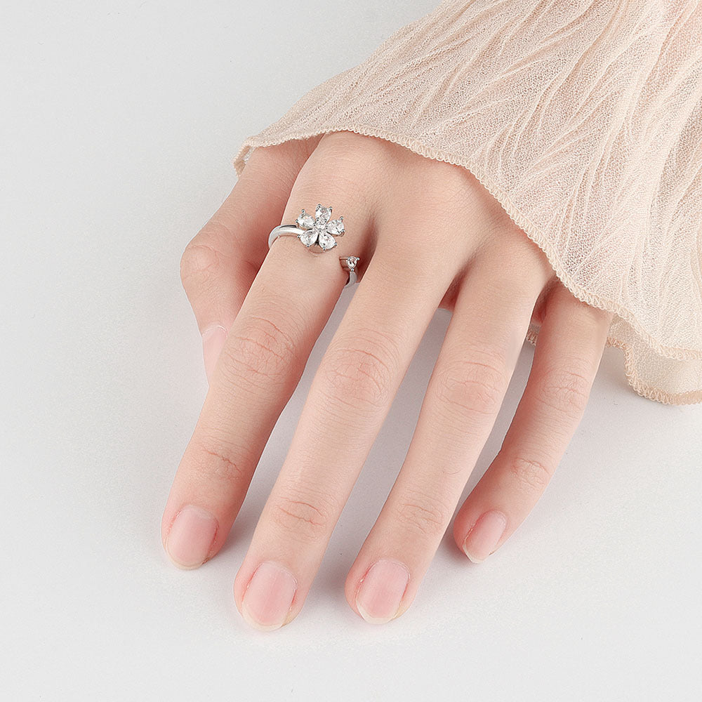 Wholesale Copper Clover Rotating Ring Open Ring ACC-RS-YZM005