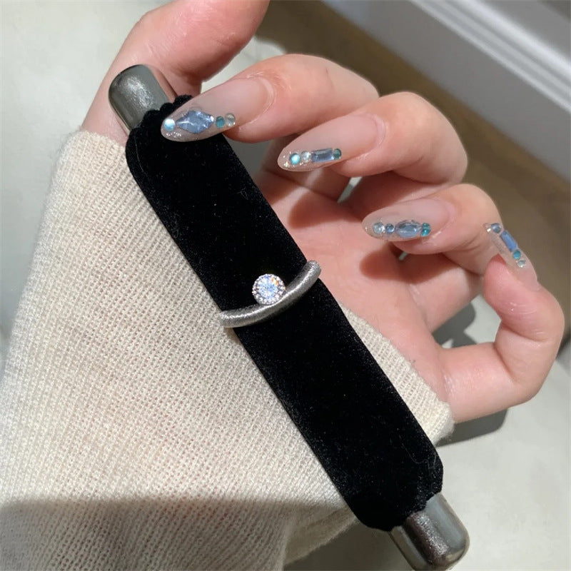 Wholesale Irregular staggered zircon adjustable ring