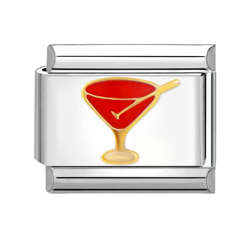 Wholesale Italian Charm Bracelet 9mm DIY Splicing Silver Creative Pattern Titanium Steel Composable Bracelet