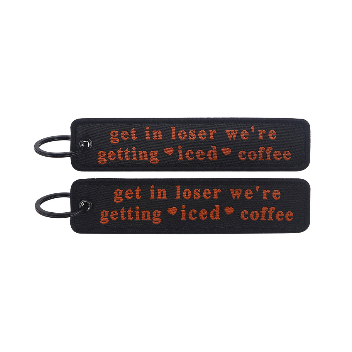 Wholesale famous quotes woven tag English letters keychain