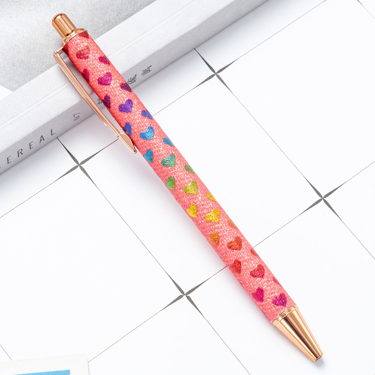 Wholesale Gold Powder Press Ballpoint Pen Glitter Chalk Metal Pen ACC-PN-HuaHao018