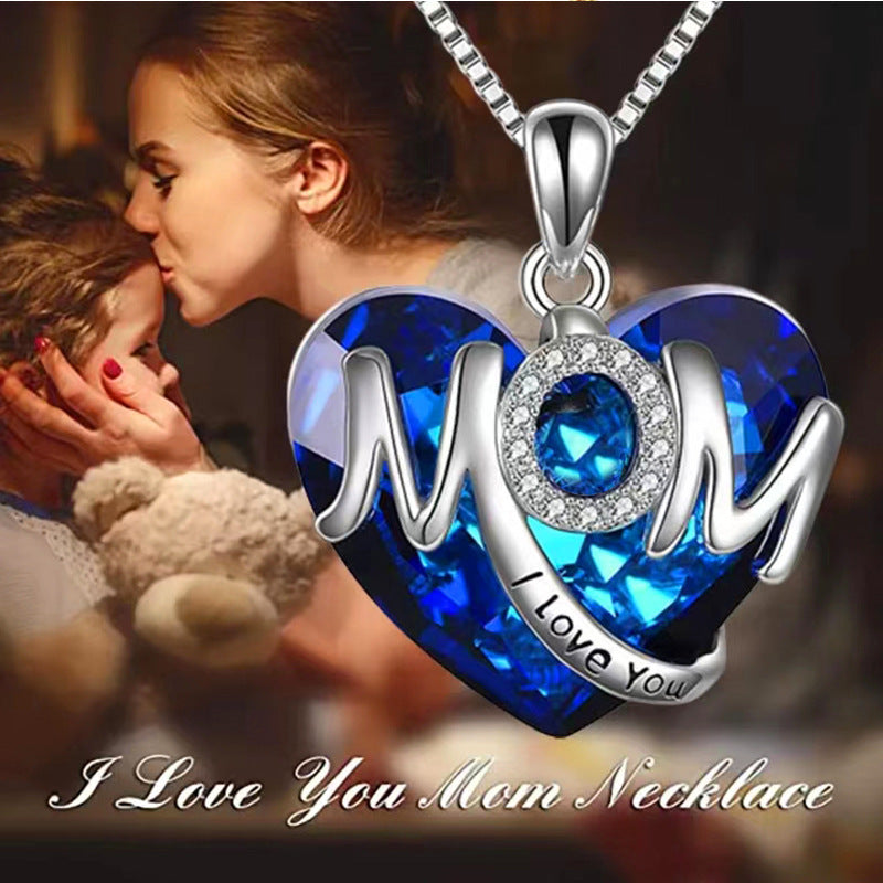 Wholesale Alloy Heart-shaped MOM Mother's Day Gift Necklace ACC-NE-JYS004