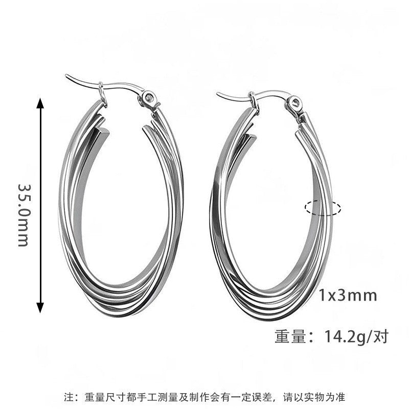 Orecchini incolore all'ingrosso in acciaio al titanio