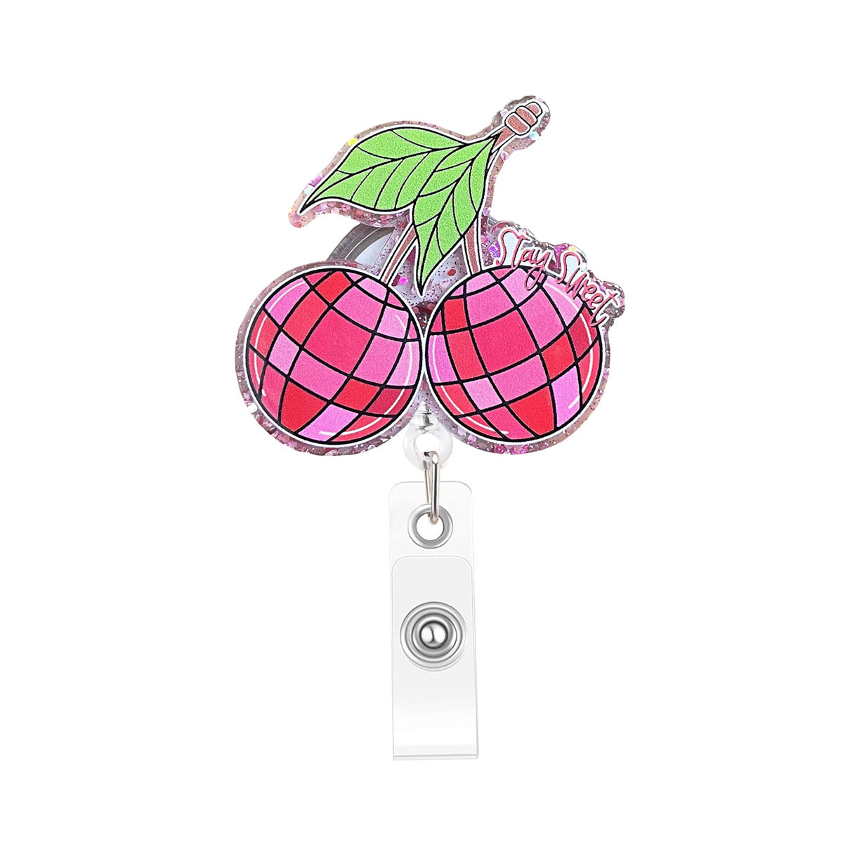 Wholesale  retractable acrylic English rotating clip Badge Reels