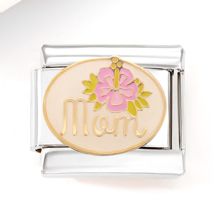 Wholesale Italian Charm Bracelet 9mm DIY Splicing Mother's Day Series Stainless Steel Composable Bracelet