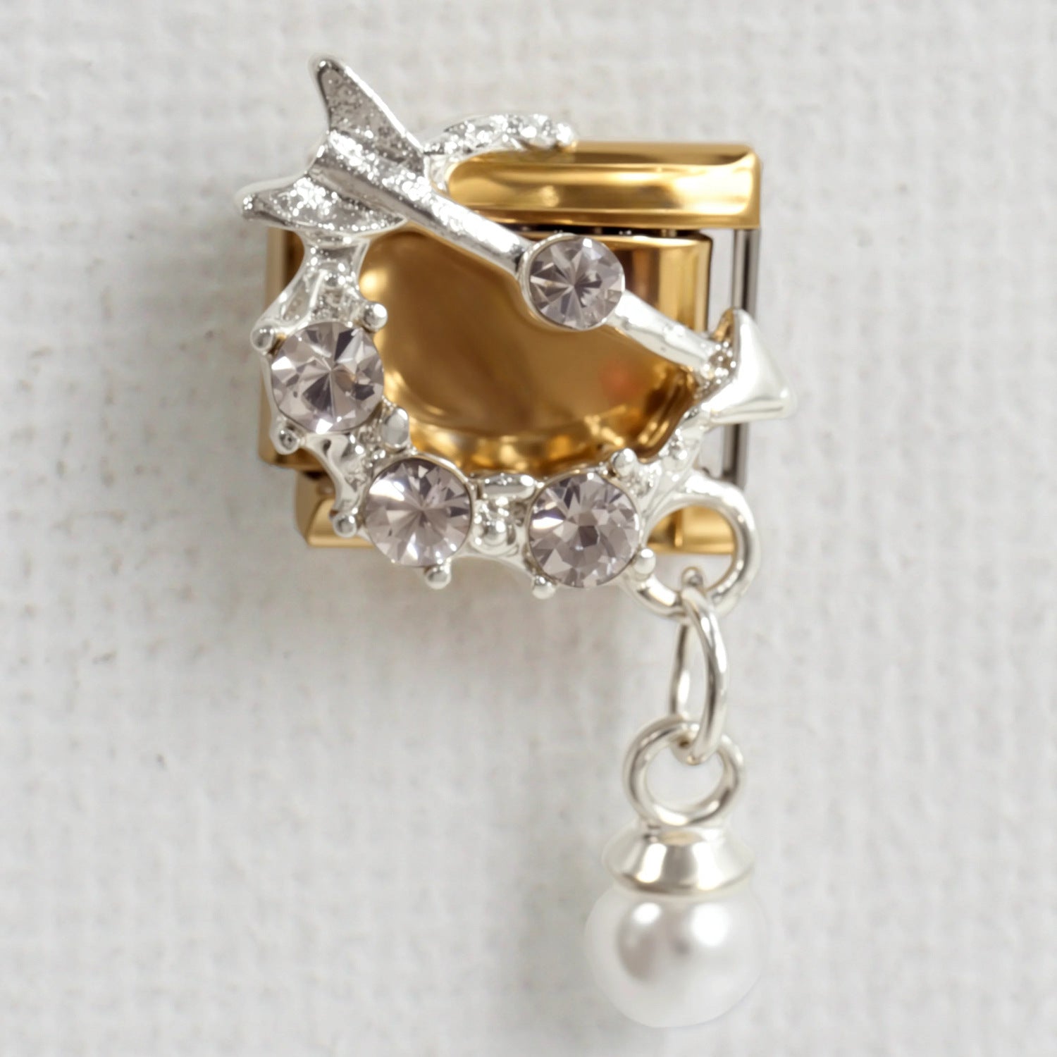 Wholesale 5pcs/ pack Makeup &  Accessories Enamel Italian Charms Single Section Creative Stainless Steel Composable Bracelet