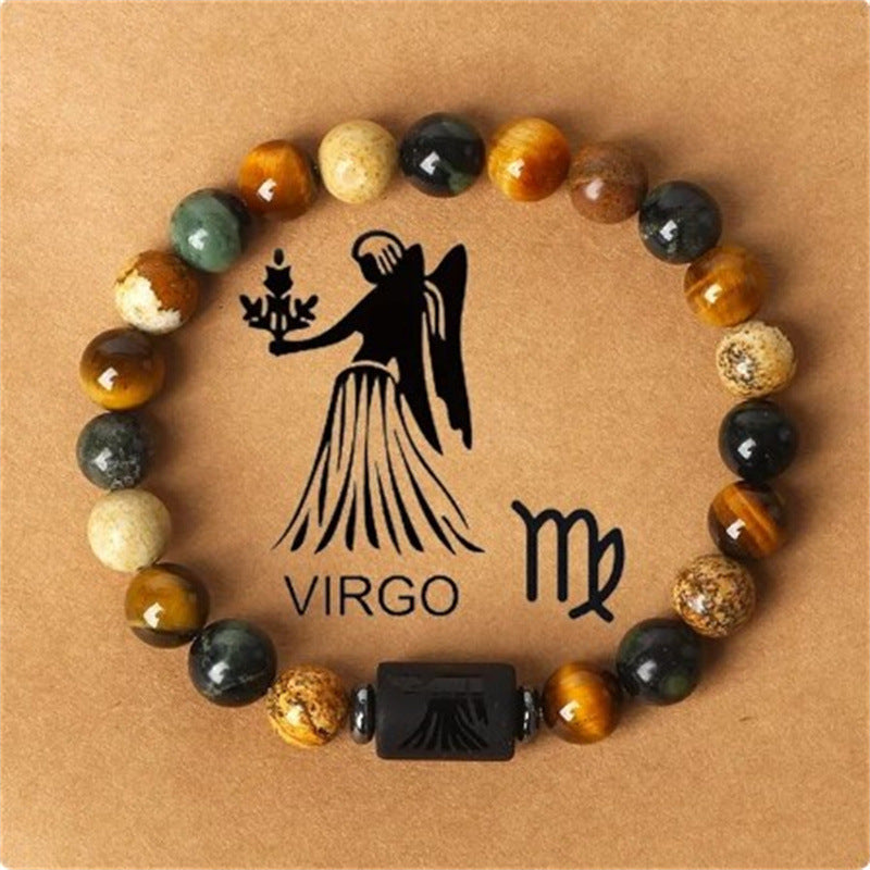 Wholesale Twelve Zodiac Signs Natural Stone Bracelet Handmade Beaded Bracelet ACC-BT-Yunh003
