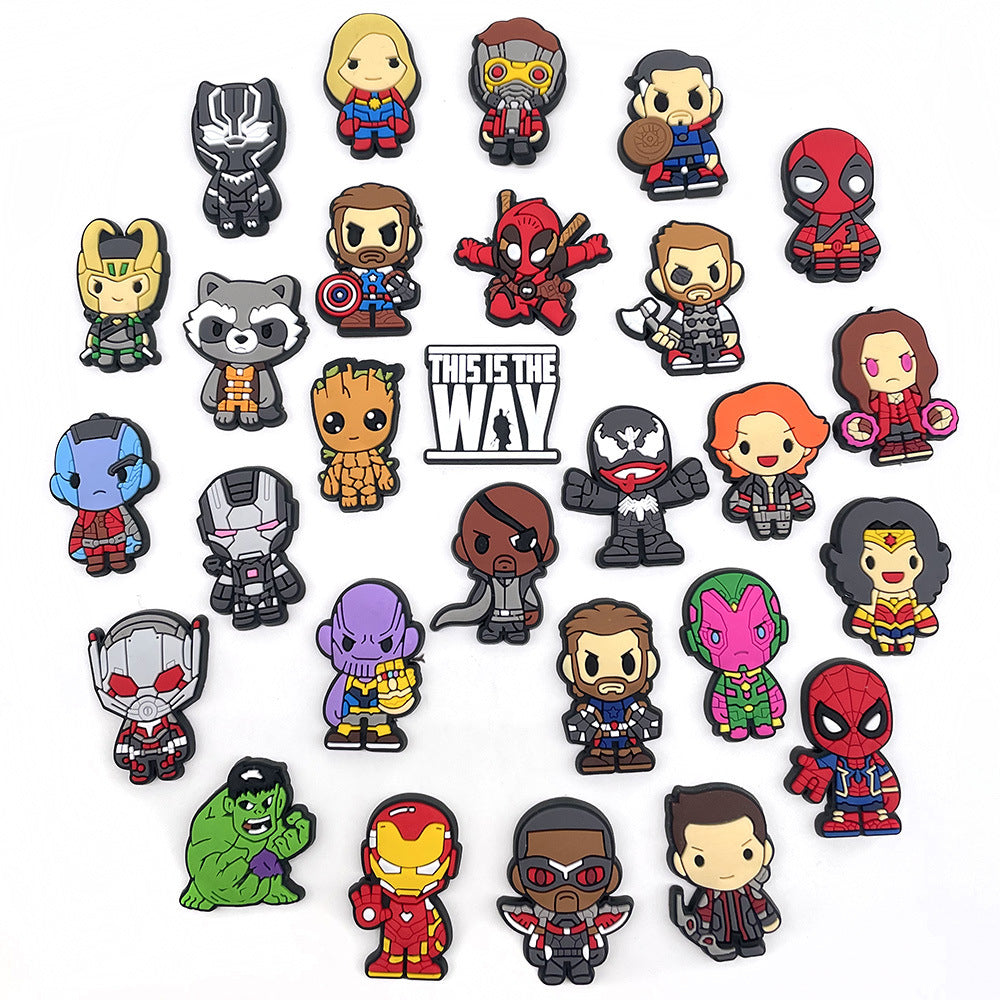 Wholesale 10pcs Soft rubber superhero cartoon Charms
