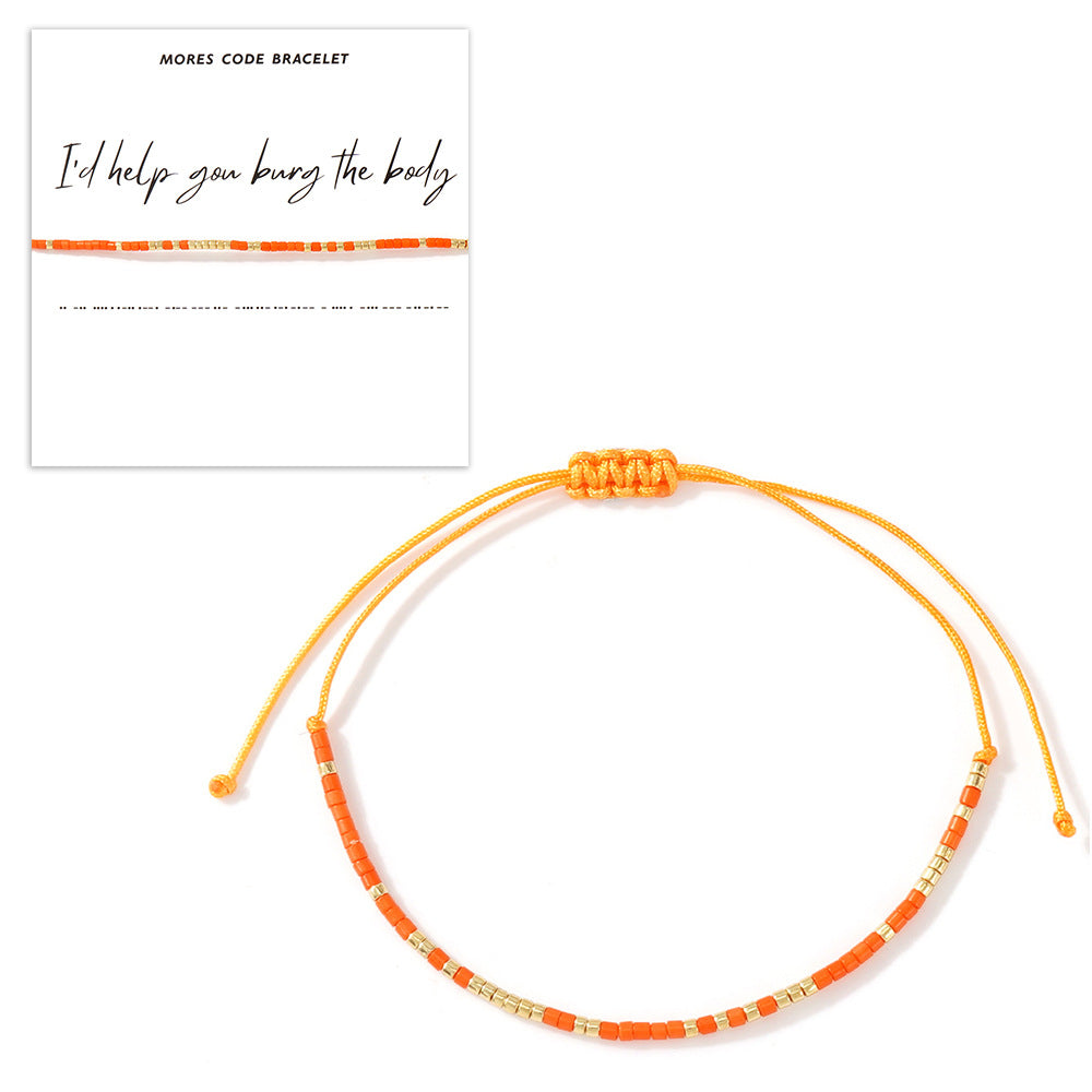 Bracelet fin Bohemian Morse Code en gros