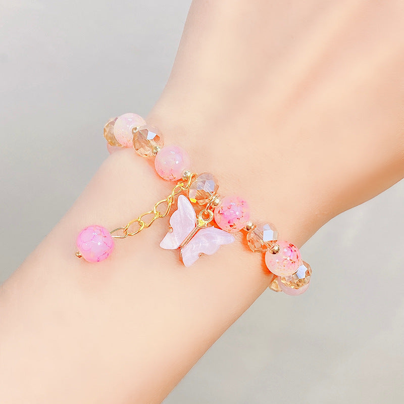 Wholesale Glass Beaded Crystal Flower Bracelets ACC-BT-Xinan001