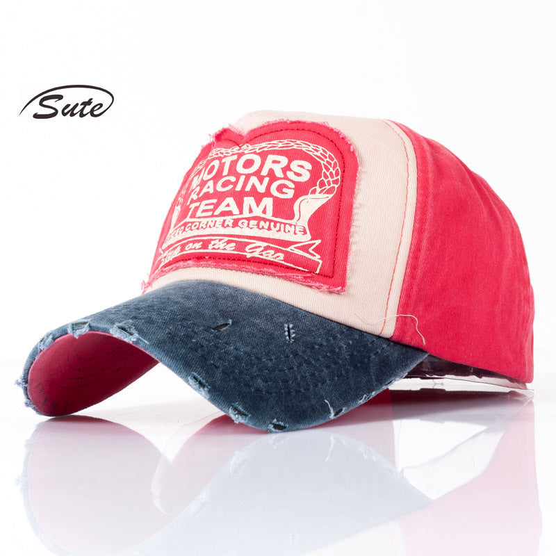 Wholesale Black Washed Cotton Patchwork Baseball Cap Outdoor Sunshade Fashion Accessory