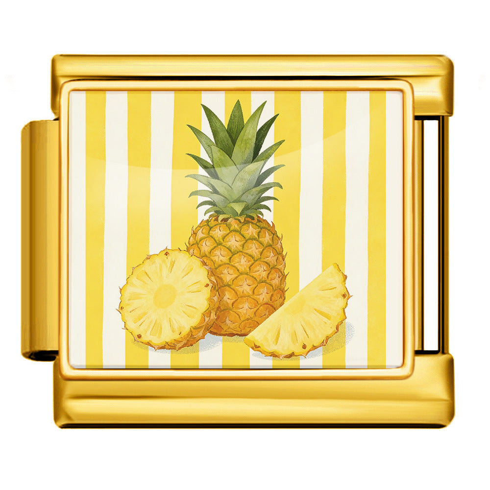 Wholesale 9mm Italian Charm Starter Bracelets DIY square Single Section Creative Stainless Steel Composable Bracelet