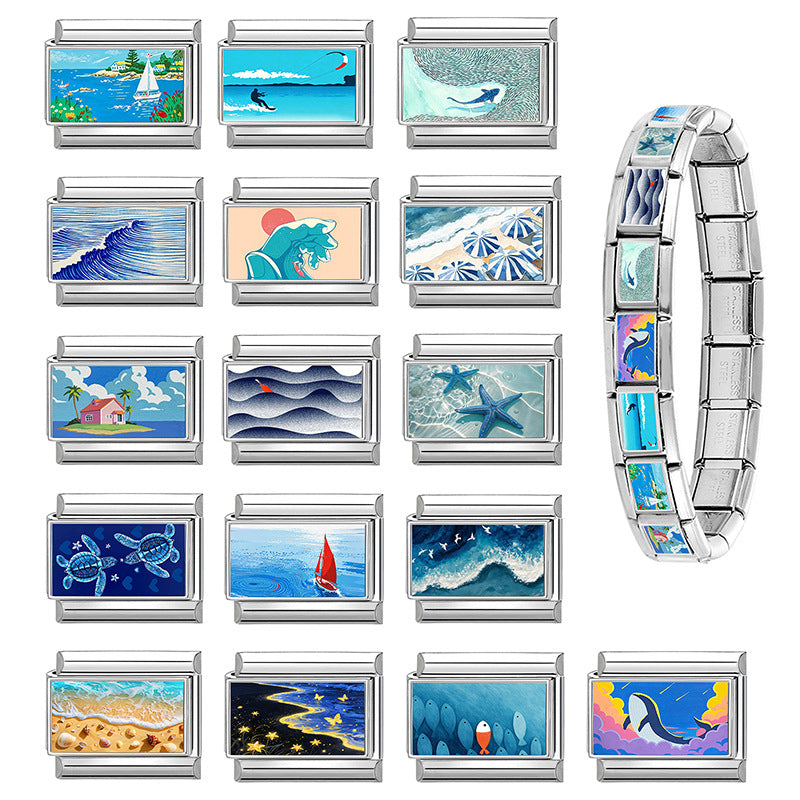 Wholesale Stainless Steel Electroplated Ocean Theme DIY Bracelet Accessories Jewelry Parts for Resale