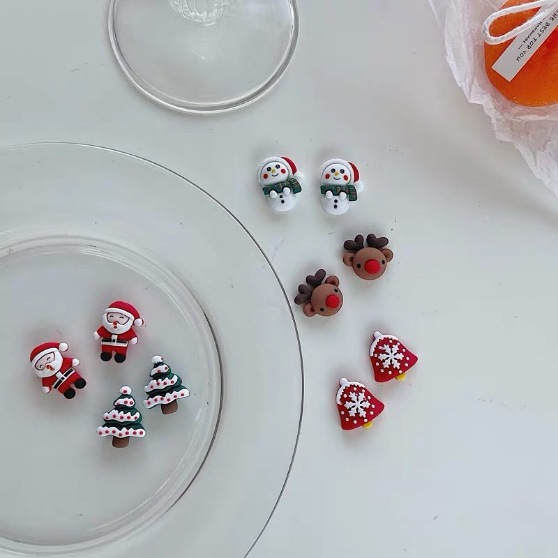 Wholesale Christmas Santa Claus Elk Ear Studs Clip Earrings ACC-ES-Yijia002