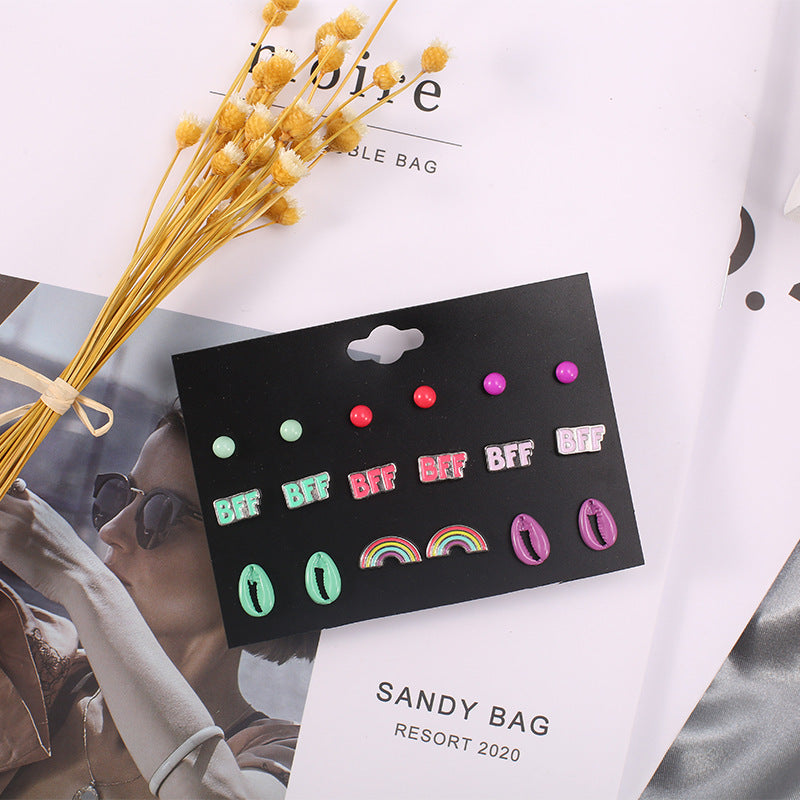 Wholesale Alloy 9 pairs/ set earrings set