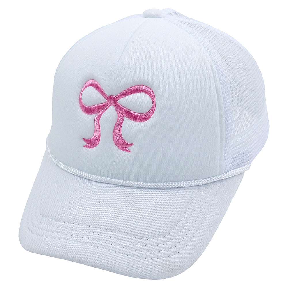 Wholesale Bow Embroidery Mesh Hat Baseball Cap ACC-HT-HaiPu018