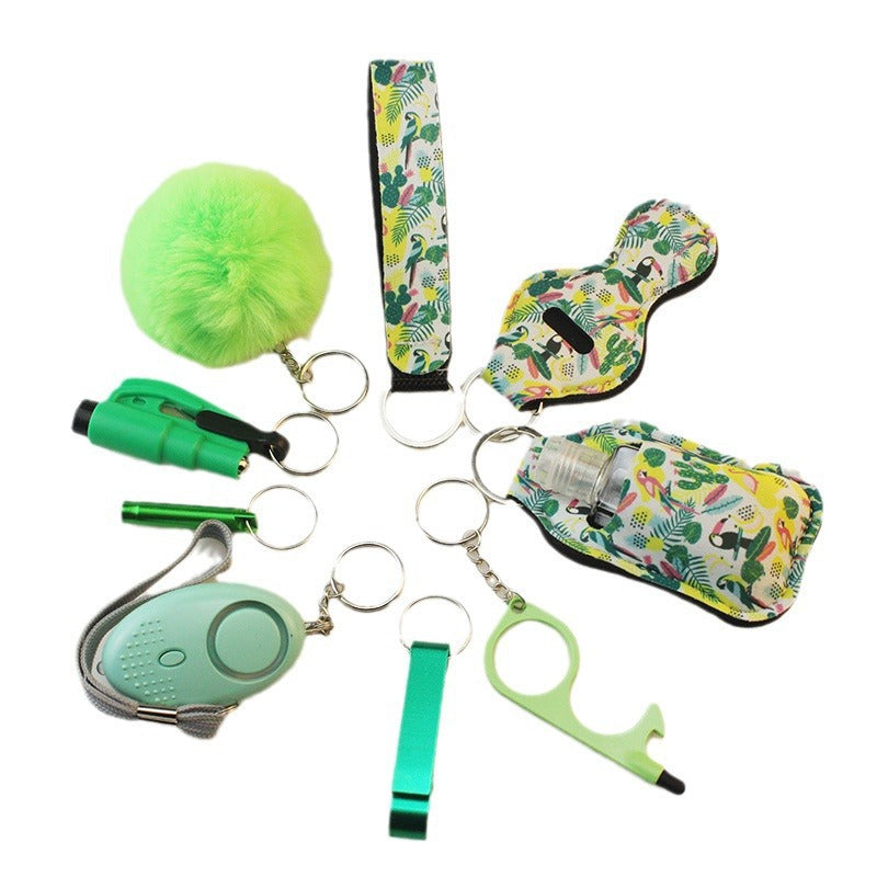 Wholesale Diving Fabric Lipstick Set Bottle Opener Hair Ball Whistle Keychain Set ACC-KC-TMS002