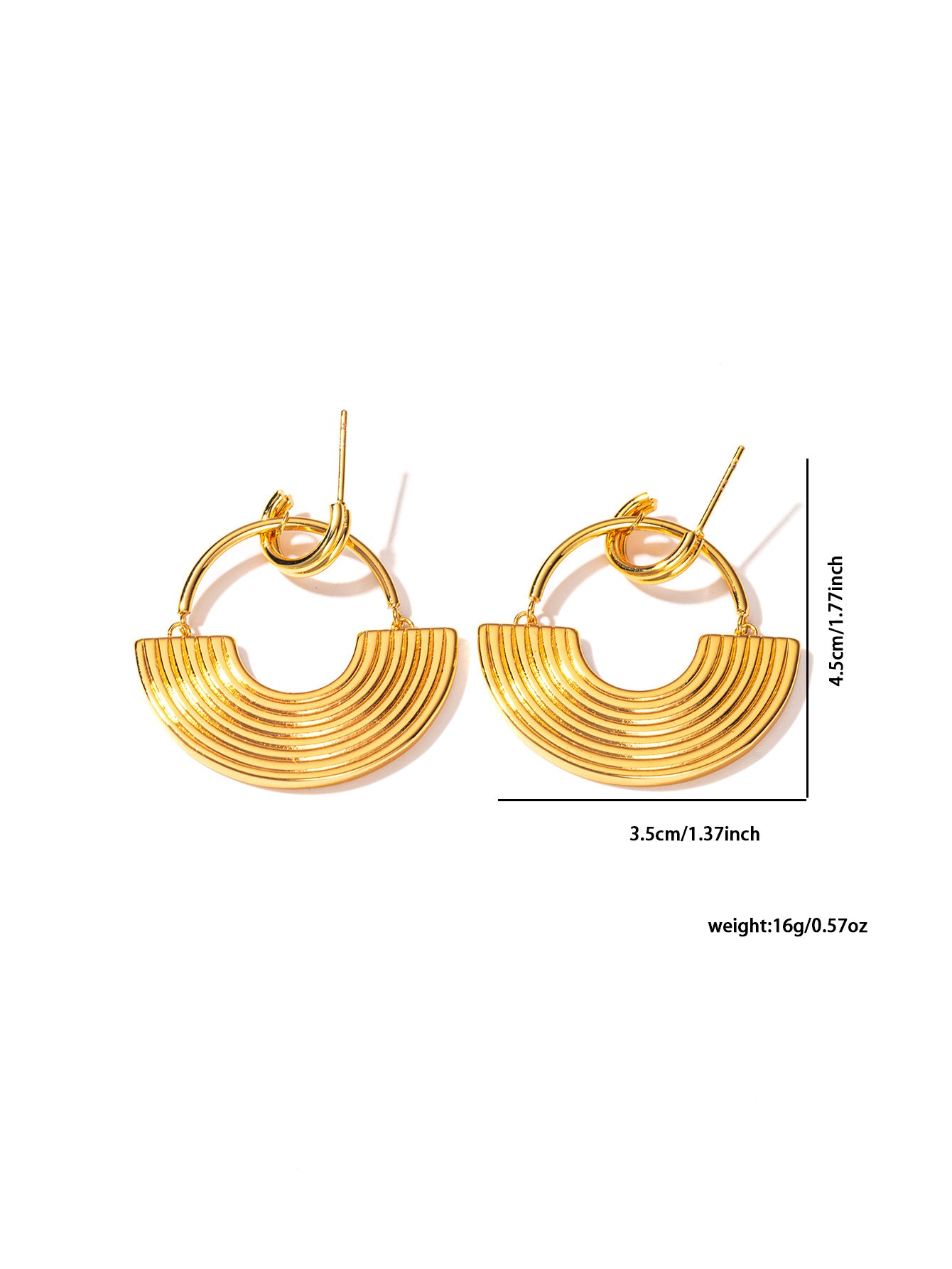 Wholesale French-Style Semicircular Titanium Steel Earrings,  Fashion Accessory for Everyday Wear Boutique Resale