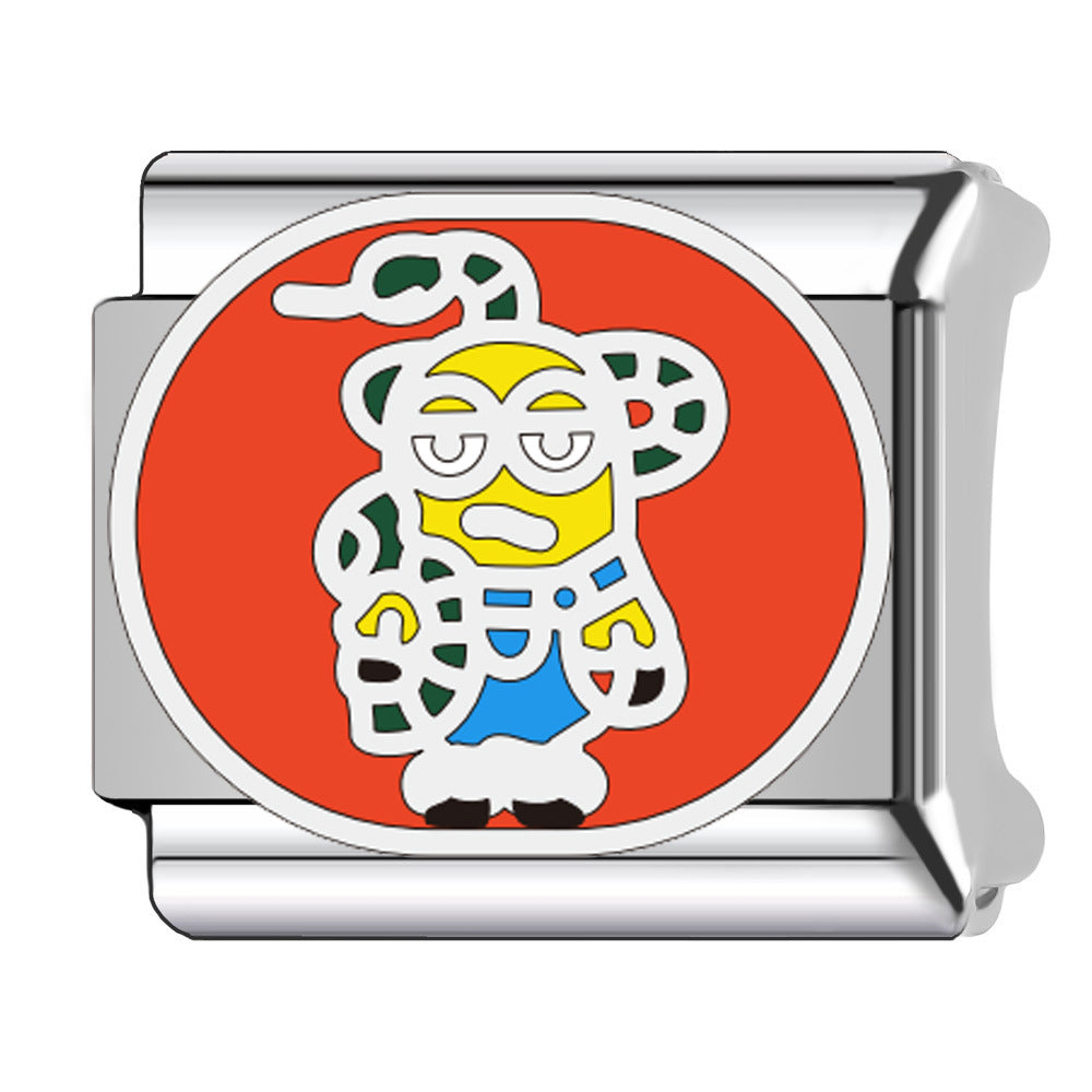 Wholesale Chinese Zodiac Animals 18K Gold Plated Stainless Steel Italian Cartoon DIY Minions Modular Bracelet Accessories