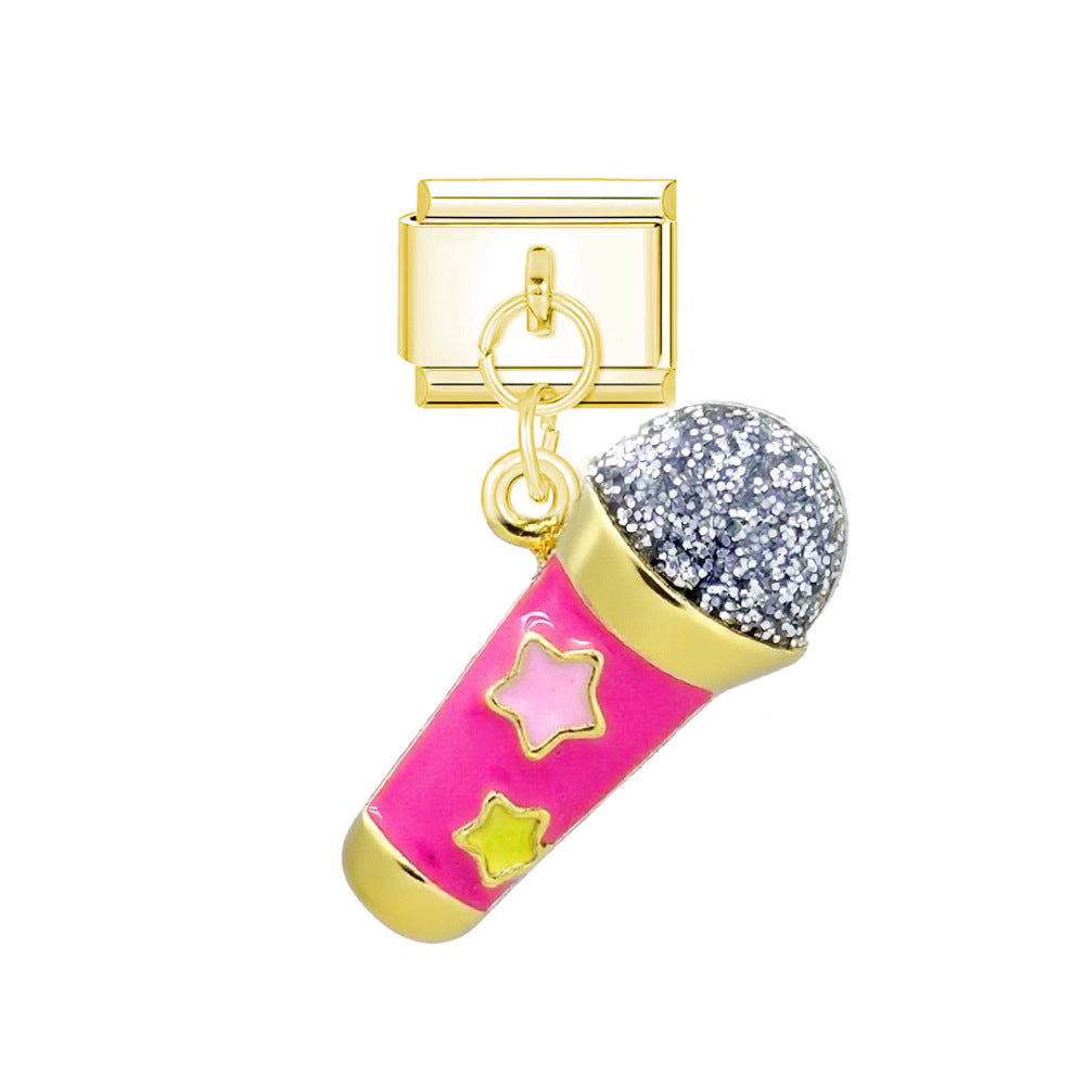 Wholesale Italian Charm Bracelet 9mm DIY Oil-Drip Single Buckle  Creative Stainless Steel Composable Bracelet