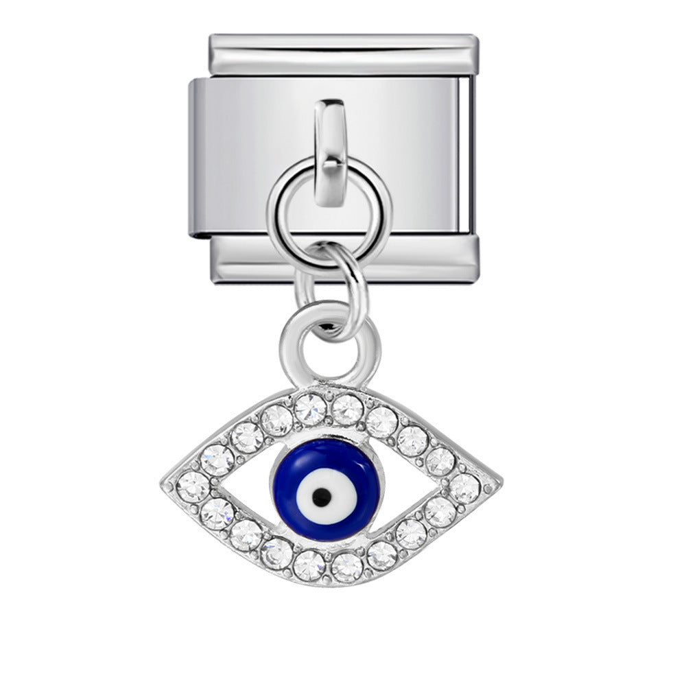 Wholesale Italian Charm Bracelet 9mm DIY Splicing Heart Pendant Stainless Steel Composable Bracelet