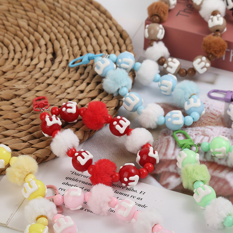 Wholesale creative letter beaded keychain