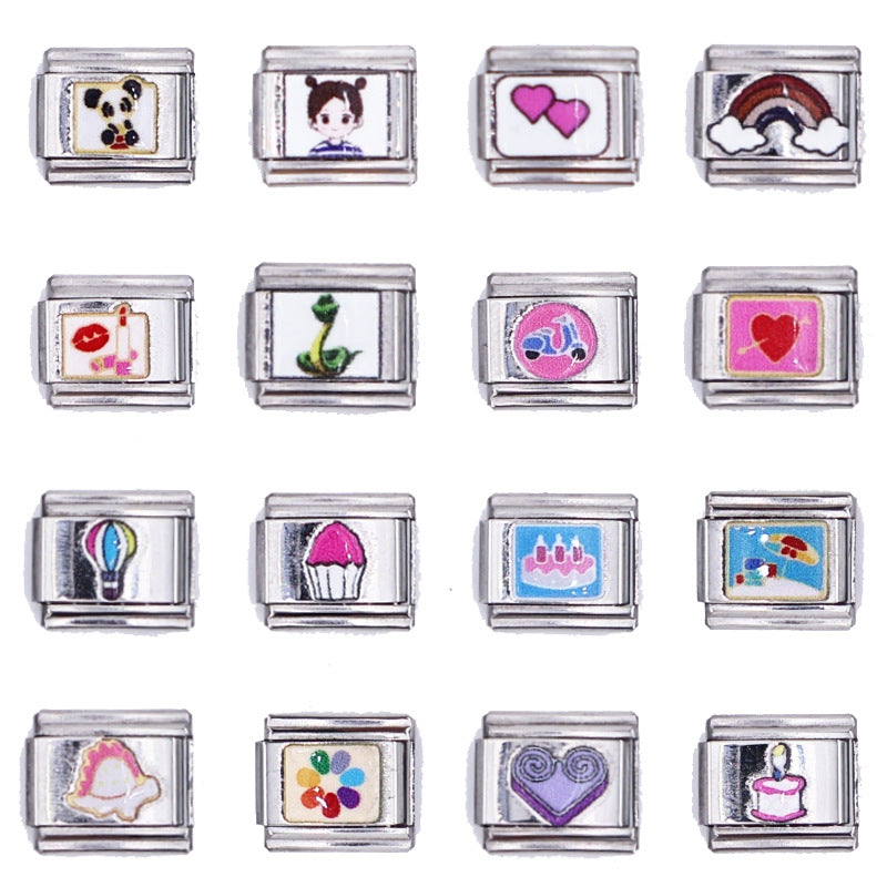 Wholesale Italian Charm Bracelet 9mm DIY Splicing Cute Creative Stainless Steel Composable Bracelet