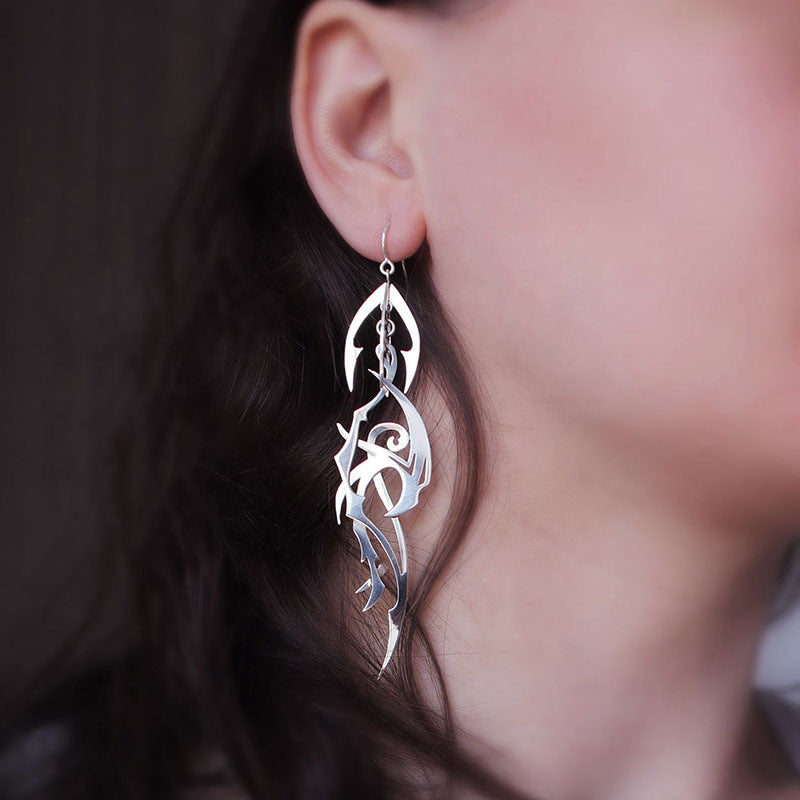 Wholesale Vintage Abstract Earrings  Silver Personality Earrings