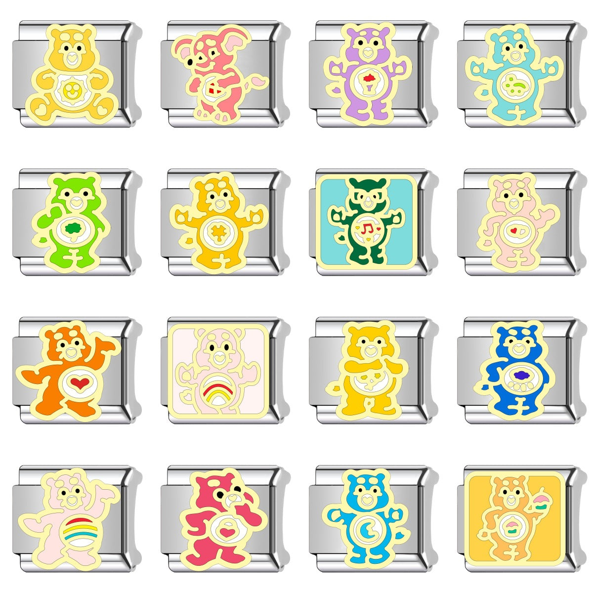 Wholesale Italian Charm Bracelet 9mm DIY Cartoon bear   Creative Stainless Steel Composable Bracelet