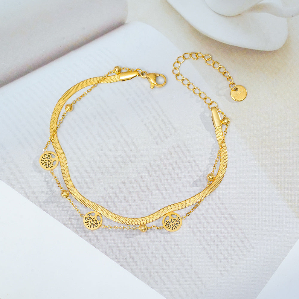 Wholesale Titanium Steel Bracelet with Electroplated Finish - Trendy Jewelry Accessory for Gift or Resale