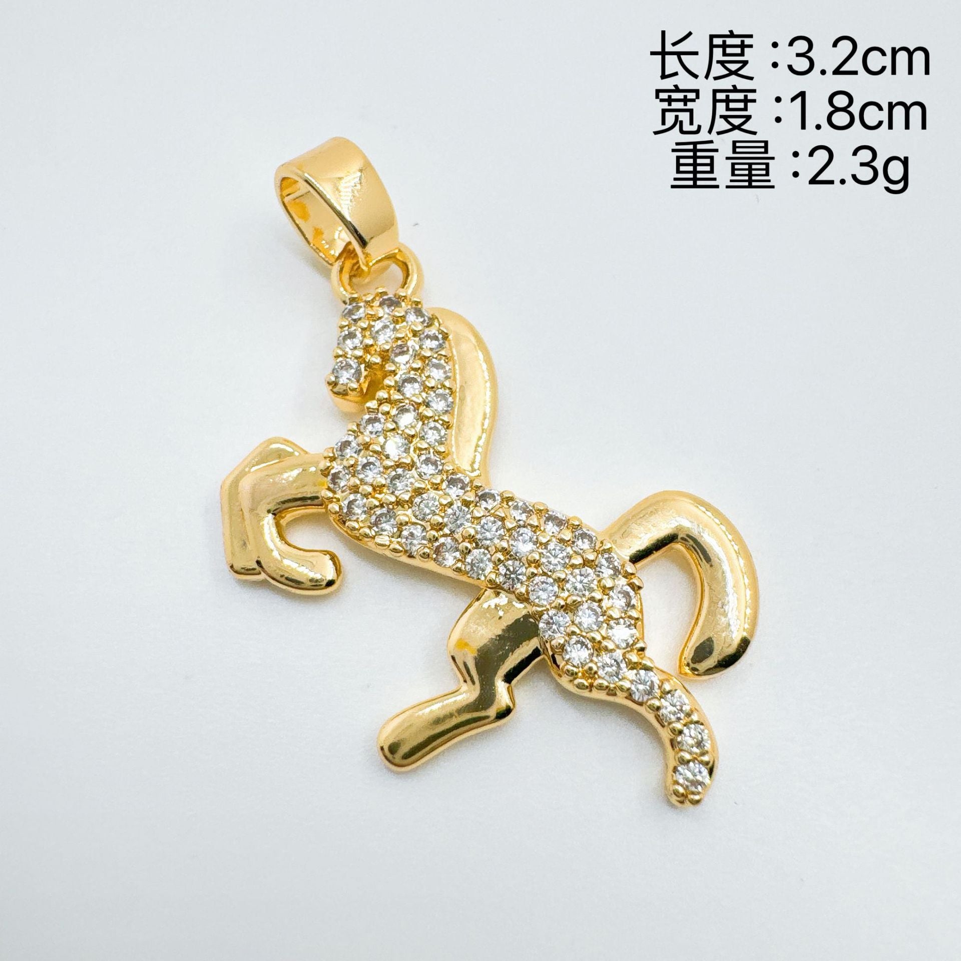 Wholesale Zodiac Horse Pendant Necklace Gold Plated Copper Light Luxury Jewelry Accessory Boutique Resale Gift