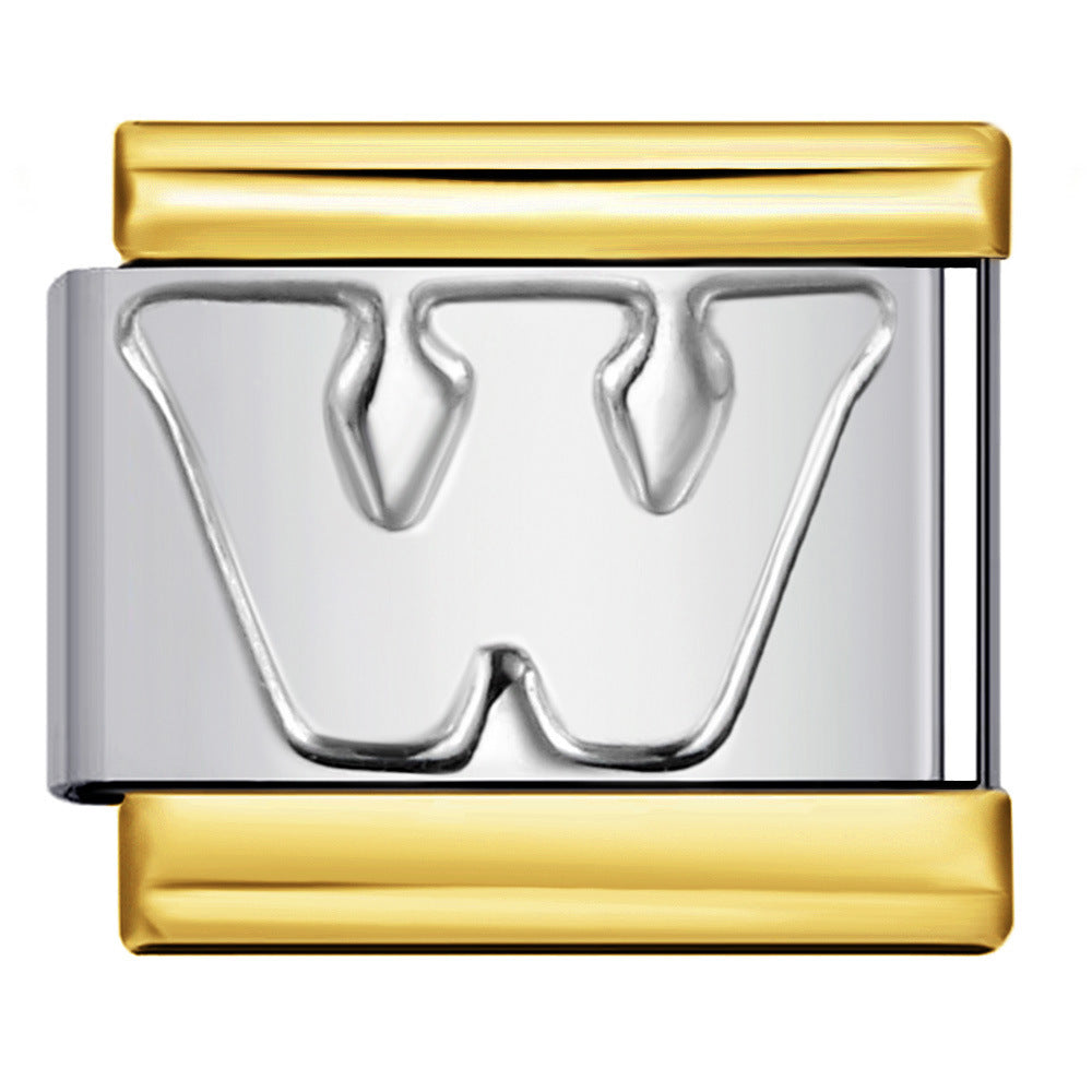 Wholesale Italian Charm Bracelet 9mm DIY letter Creative Stainless Steel Composable Bracelet