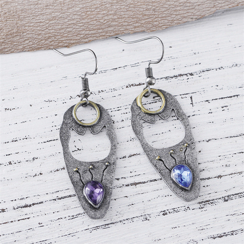 Wholesale Vintage Jewel-inlaid Crystal Earrings