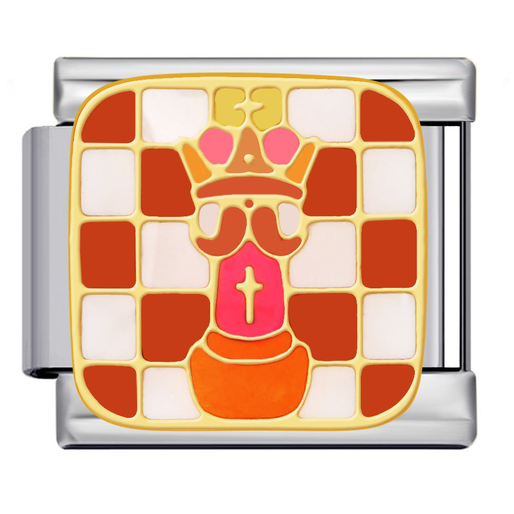 Wholesale 5pcs Italian Charm Bracelet 9mm DIY Splicing Chess Elements Stainless Steel Composable Bracelet