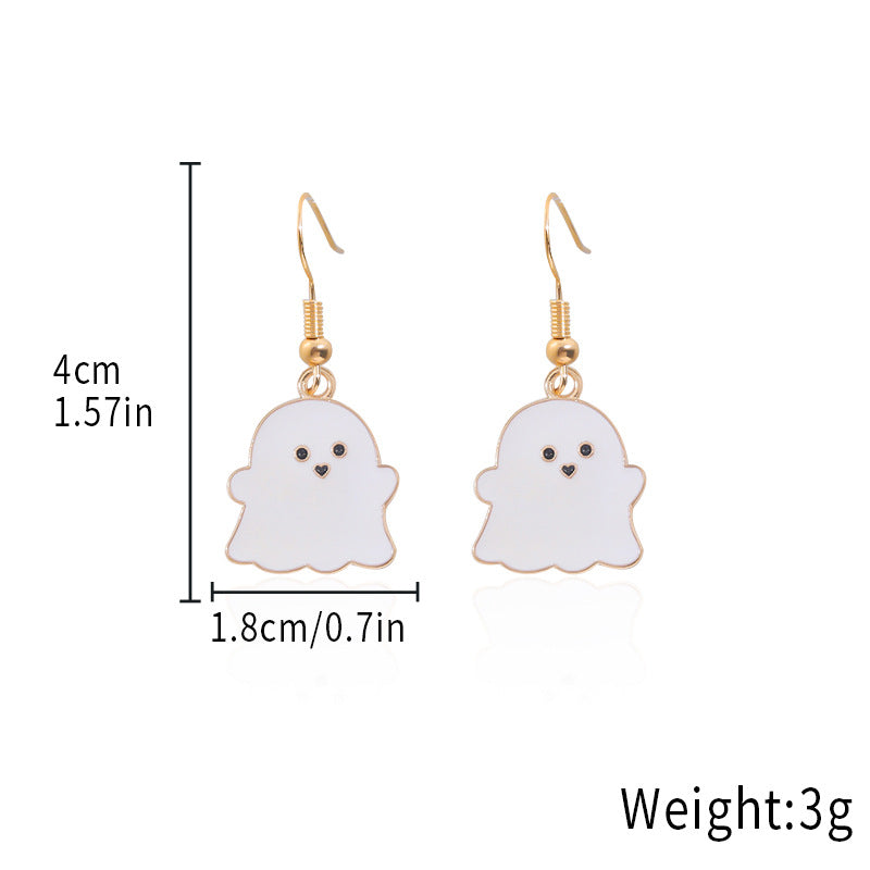 Wholesale Alloy  Earrings - Cute Ghost and Pumpkin Skull for Party Wear