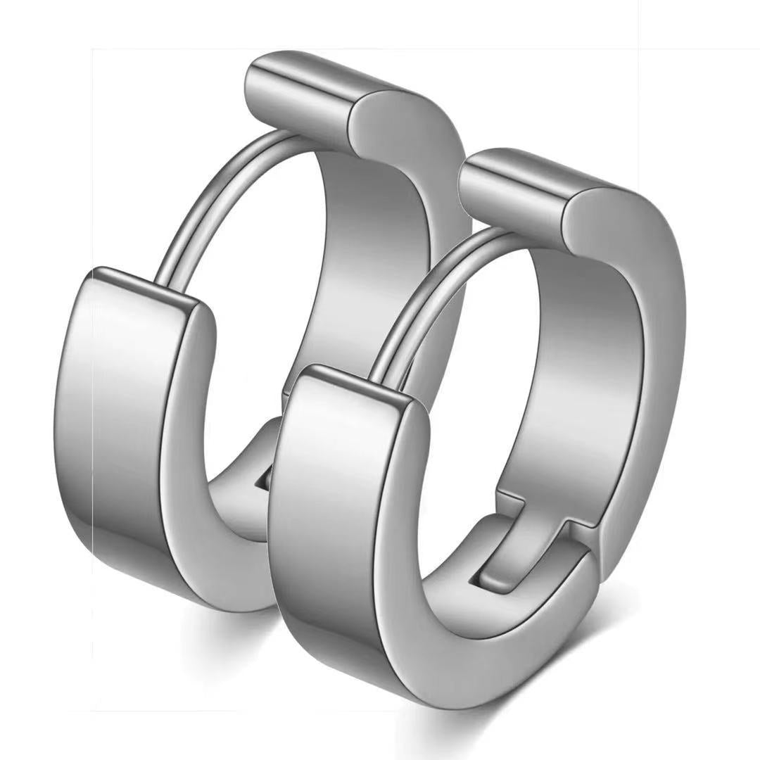 Wholesale Black Series Punk Style Special-shaped Titanium Steel Ear Clip Earrings ACC-ES-MuShan025