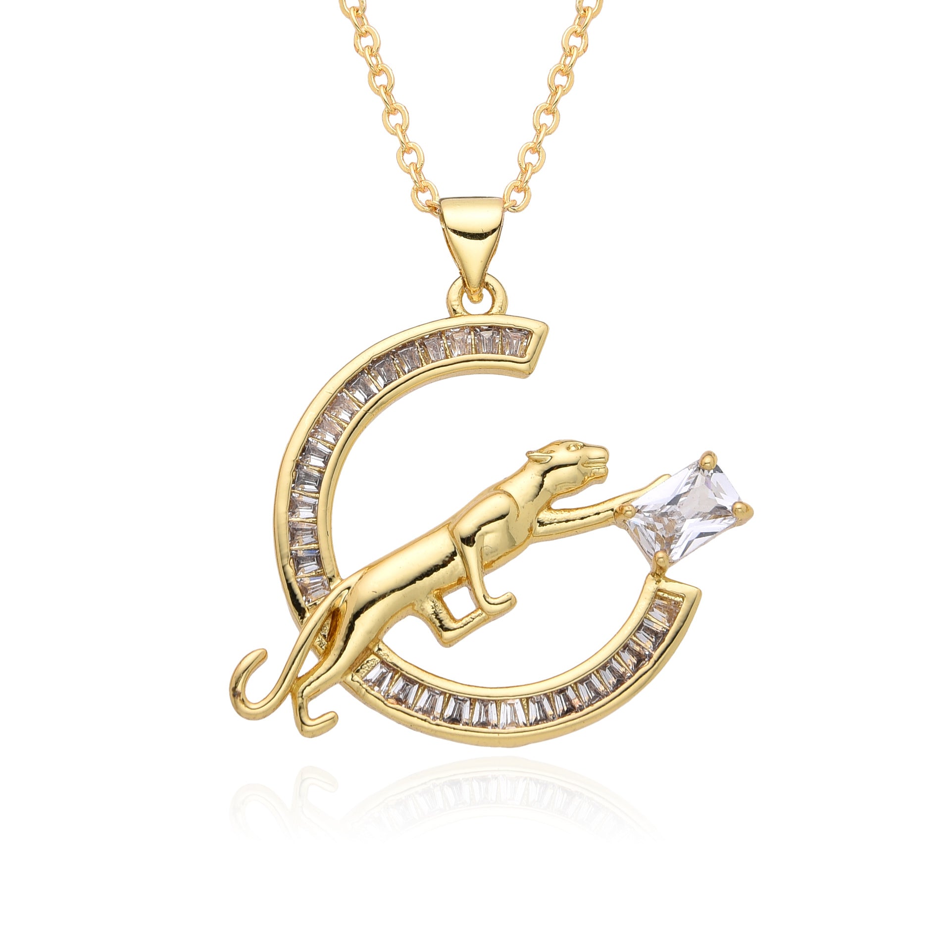 Wholesale Simple Copper Gold Plated Inlaid Zirconium Sweater Chain