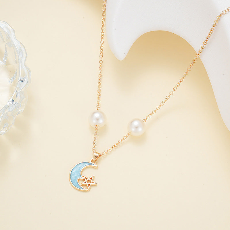 Wholesale Sun Moon Star Pendant Ocean Beach Pearl Necklace