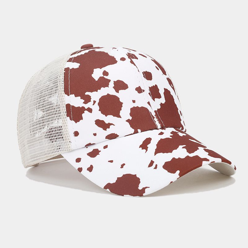 Wholesale Western Style Sunflower Cow Pattern Aztec Ponytail Hat Mesh Cap Baseball Cap ACC-HT-LvYi001
