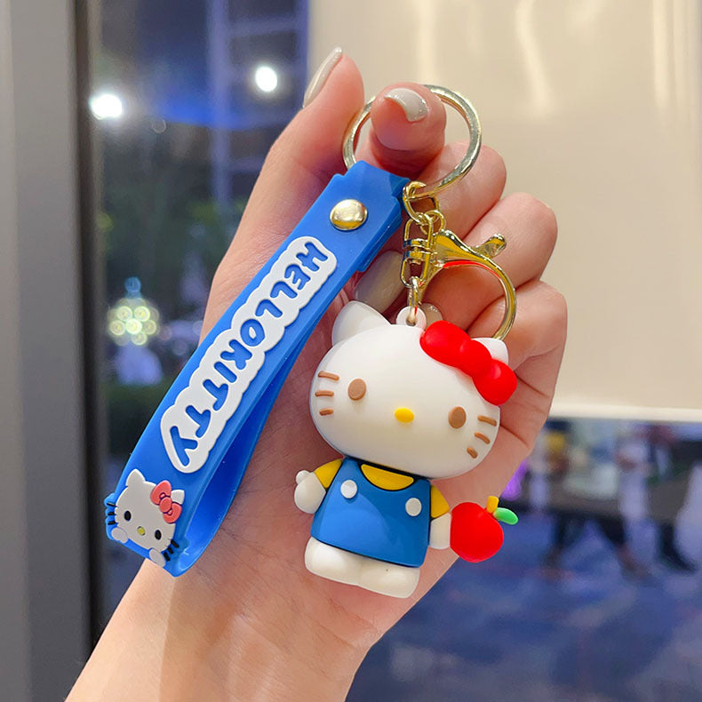 Wholesale Cartoon Cat Keychain Decorative Bag Charm Car Key Accessory Gift for Couples