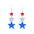 Wholesale  Independence Day earrings  personality red white blue diamond flag USA five-pointed star earrings