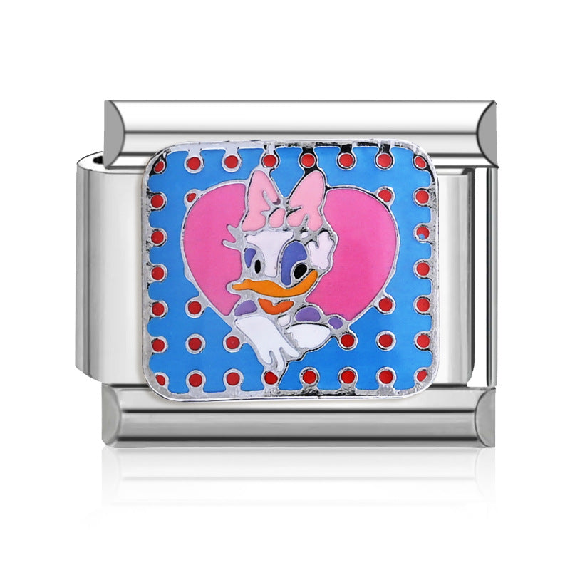 Wholesale 9mm Italian Charm Starter Bracelets DIY square Single Section Creative Stainless Steel Composable Bracelet
