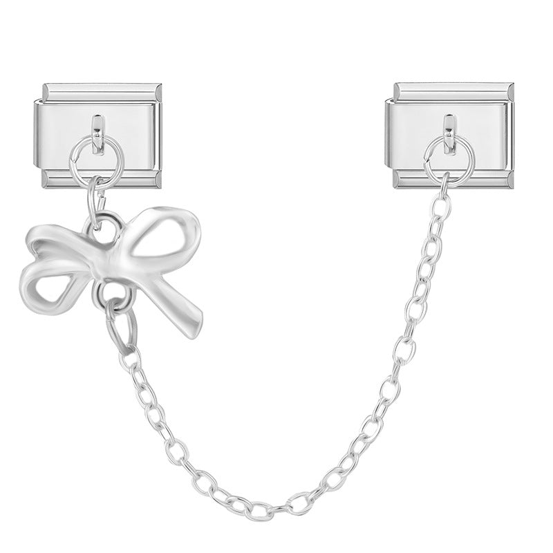 Bracelet de charme italien en gros 9 mm DIY SPLICURE DOUBLE PENDANT BRACILABLE D'ECHELABLE EN ACI