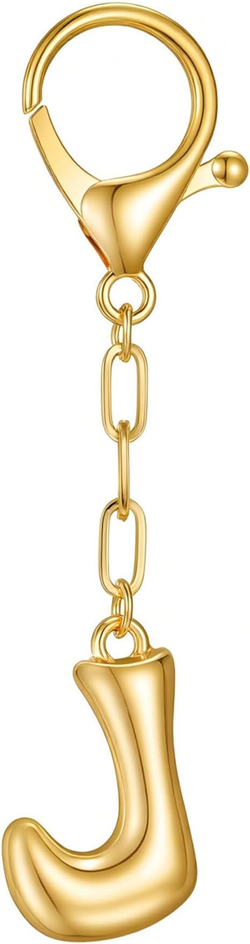 Wholesale 26 Gold Alphabet Letter Keychains Set Stylish Bag Charm Decorative Metal Key Rings For DIY Craft Gift And Boutique Resale